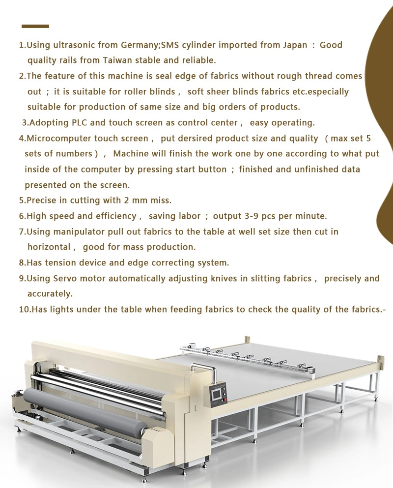 Full Auto Ultrasonic Roller Blinds Fabric / Sunshade Fabrics Textile / Cloth / Curtains / Roller Shades / Blinds / Window Coverings / Awning Cutting Machine