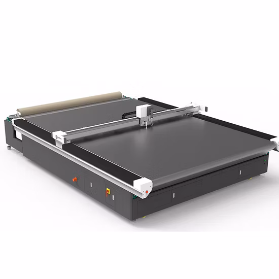 Leder, CNC-Boden bedruckt, Teppichspulenmatte, Stoffvorhang, Zebra-Jalousien, Rollos, PVC-Gummi-Yogamatte, oszillierendes Messer, CNC-Schneider, Polsterschneidemaschine